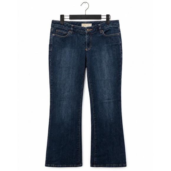 Michael Kors Denim - Michael Kors Womens Sparkle Shimmer Flare Jeans Dark Wash Blue Size 6P
